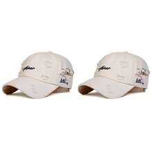 New Distressed Baseball Cap, Unisex Korean Style Embroidered Sun Visor Hat,Summer,Beach,Holiday - A - View 20