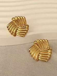 不锈钢镀金耳钉，低致敏性，不含镍，水滴形耳钉，厚款女士镀金耳钉，时尚宣言几何纹理轻盈防过敏耳钉，复古珠宝舞会礼物，女士耳钉，时尚厚重独特吊坠耳钉，女士镀金耳环套装，精致镀金吊坠耳钉，防过敏耳钉，时尚珠宝，女士礼物，派对礼物 - 多款式 - 查看 12