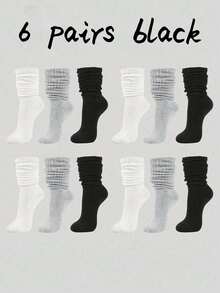 3双/6双/10双/20双秋冬针织袜，镂空针织袜，露趾袜，男士紧身中筒袜，紧身过膝袜，秋季 - 彩色 - 查看 10