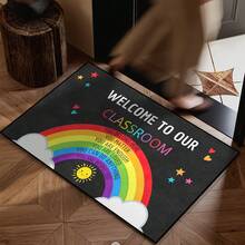 Rainbow Smile Sun Pattern Doormat, Welcome Mat, Entrance Rug, Foyer Carpet, Living Room Carpet, Bedroom Carpet, Kitchen Mat, Hallway Carpet - Premium - View 4