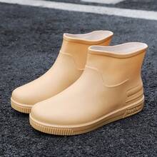 Giày đi mưa chống trượt thời trang dành cho nữ, giày ngắn chống thấm nước với đế cao su bền chắc, giày chống thấm nước cho người lớn. - Thường xuyên - Xem 13