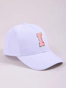 1pc Children's 26 Letter Pattern White Baseball Cap, Fashionable Sports Sun Hat Suitable For Kids School And Casual Wear, Adjustable Baby Baseball Cap - Multicolor - View 12