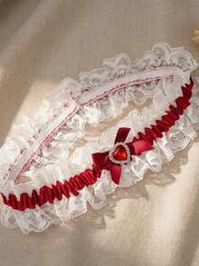 Sexy Lace Bow Garter Belt, European And American Bride Thigh Chain Leg Bracelet, Elastic Hot Selling Party Accessory - Red - View 5