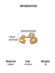 1 pièce Bague cygne mignonne avec cubic zirconia cubique, bague double cygne pour femmes et filles, bague de doigt ajustable ouverte, accessoires pour femmes, nouveaux bijoux pour le port quotidien, accessoires de mode pour cadeaux de la Saint-Valentin, cadeaux d'anniversaire - Multicolore - Voir 5