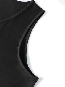 ZYNTH BALENO Men's Fashionable Narrow Shoulder Letter Print Tank Top, Suitable For Outdoor Sports, Gym - Black - View 6