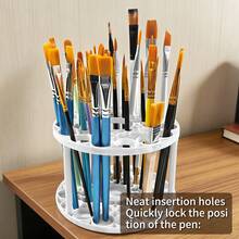 opeth 45-Hole Multi-Function Brush Holder & Organizer, Pencil & Pen Display Stand, Convenient Storage, Keeps Desk Tidy - White - View 5