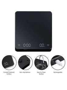 Balanza digital para café con temporizador, pantalla LED, espresso, USB, capacidad máxima de 3 kg, precisión de 0.1 g, que mide en onzas/ml/g, balanza de cocina de alta precisión - Multicolor - Ver 5