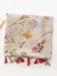 1pc Women's Simple Printed Scarf, New Autumn/Winter Warm Neck Wrap, Fashion Long Shawl, Sun Protection Beach Wrap, Versatile Outdoor Scarf - Multicolor - View 3