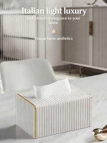 Selected Wear-Resistant Leather Surface Waterproofing And Anti Fouling Simple And Luxurious Design Versatile Style Enhance Home Style Leather Paper Box Applicable To Coffee Table Office Desk Car Armrest Box Hotels, Homestays, Etc - Multicolor - View 6