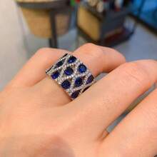 1pc Women's Fashion Luxury Vintage Hollow Design Wide Ring Inlaid With Sparkling Zirconia, Versatile Jewelry For Party, Banquet, And Daily Commute - Wide Ring - View 5