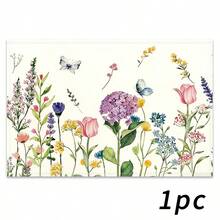 1/2/4/6/8/300pcs Luxury Placemat Set, Featuring Red Floral Pattern Design, Size 12*18 Inches/30*45cm. Multiple Pattern Options Available, Suitable For Family Dining, Home Decor, Birthday Party, Kitchen, Restaurant, And Home Living. 100% Polyester Woven, Washable Polyester Placemats. - Multicolor - View 20