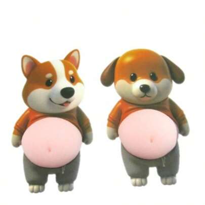 2张硅胶柯基犬车贴，可爱宠物贴纸，防震，2.48英寸，适用于手机壳、笔记本电脑、冰箱、汽车和家居，是宠物爱好者的完美礼物，可保护墙壁、家具、橱柜，是情人节的理想之选。