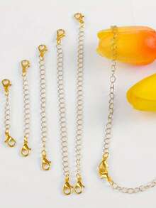 Winee 30-Piece Necklace Extender Chain, Necklace Extender Chain 30-Piece Set, Women's Necklace Extender Chain, Girls' Bracelet, Anklet Extender Chain, Jewelry-Making Necklace Extender Chain, 2 Inches, 3 Inches, 4 Inches, 5 Inches, 6 Inches (15 Gold Pieces, 15 Silver Pieces) - Color Mixing - View 7