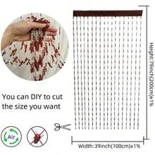 100cm X 200cm Acrylic Bead Curtain With Tassel Decor, Room Divider - Coffee Brown - View 3