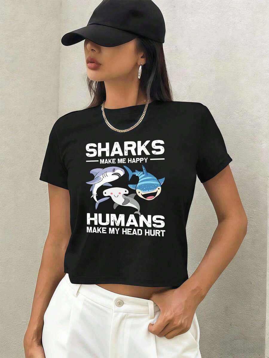 T-shirts pour femmes - Noir - Voir 1
