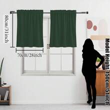 Bộ 2 rèm cửa nhỏ bằng nhung màu xanh đậm cao cấp kiểu Châu Âu COSENNATUR, thiết kế có khe luồn thanh treo, cản sáng cao, cách âm, cách nhiệt, làm tối phòng, bảo vệ sự riêng tư, mềm mại và mịn màng, vải co giãn, bền, có thể giặt, phù hợp cho phòng ngủ, phòng khách, phòng ăn, nhà bếp, văn phòng, tủ quần áo, định lượng 220gsm, Halloween - Màu xanh lá cây đậm - Xem 11
