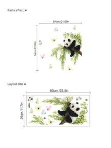 mama look 1片/2片装可移除PVC墙贴，春夏植物动物墙贴，椰子树与太阳，行走的动物，大象，老虎，猴子，树上的松鼠，大树下的小动物，熊猫，多种尺寸可选，适用于卧室、客厅、书房、餐厅、浴室、家居墙面装饰、房间装饰 - 多款式 - 查看 10
