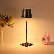 Portable Rechargeable LED Decorative Table Lamp, Touch Dimming, 3 Color Temperatures, Metal Minimalist Design, Square Base & Upright Lamp Body, Built-In Lithium Battery, USB Charging, Suitable For Bedside, Living Room, Study - Multicolor - View 1