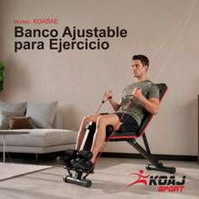 Banco de Pesas Ajustable y Plegable para Gym en Casa Multifuncional con Ligas de Resistencia, Soporte para Pies y 7 Posiciones de Respaldo - Entrenamiento Muscular de Cuerpo Completo - por defecto - Ver 3