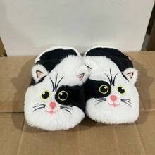 Pantuflas de mujer con estampado de dibujos animados - Negro - Ver 1