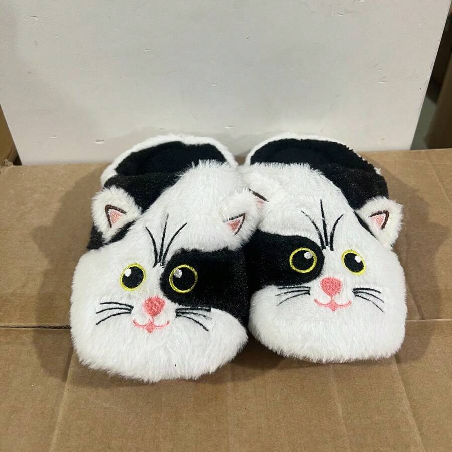 Pantuflas de mujer con estampado de dibujos animados - Negro - Ver 1