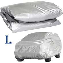 Funda impermeable para coche, funda para coche, impermeable para coche, funda protectora multifuncional, funda protectora que cubre el coche, resistente a la lluvia, al polvo, a la suciedad, de alta calidad, portátil, retráctil, plegable, fácil de almacenar, fácil de limpiar, fácil de instalar, resistente y duradero, tamaño XL, protege la apariencia del coche que no se ha utilizado durante mucho tiempo, adecuado para muchos modelos de automóviles, adecuado para garajes, jardines, patios, viajes (gris) - L - Ver 9