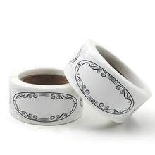 1 rollo de etiquetas ovaladas blancas para escribir, pegatinas de clasificación para tarros de alimentos, en stock - A - Ver 5