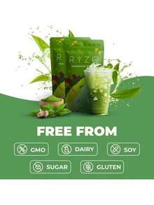 RY-ZY Organic Matcha & Mushroom Coffee 6-Mushroom Superblend With MCT For Mental Clarity, Focus, Energy, Immunity & Radiance | 60 Servings - Combo Nấm Matcha - Xem 5