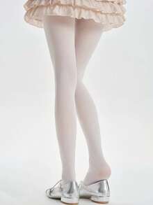 1双女士白色超薄面膜袜，透明连裤袜，芭蕾舞风格夏季打底裤 - 白色 - 查看 5