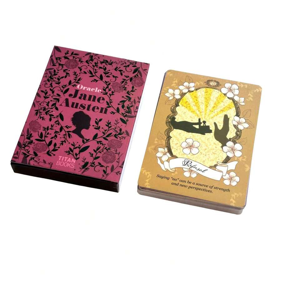 Jane Austen Oracle Cards, English Language Spiritual Deck, Beginner-Friendly Divination Tool For Love & Relationships Guidance (Includes PDF Manual) - Purple - View 1