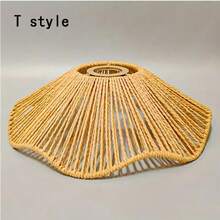 Leishizhiguan E27手工编织纸绳灯罩，适用于客厅、卧室、落地灯、中式客栈、酒店、餐厅、吊灯、壁灯等。尺寸可定制（仅灯罩）。是生日、毕业典礼及其他场合的绝佳礼物。 - 彩色 - 查看 12