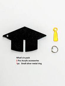 1pc/5pcs Acrylic Graduation Cap Wine Glass Pendant, Graduation Cap Converted Glass Decoration Hanging Ornament With Star/Tassel Pendant, Graduation Party Table Decor, Suitable For Champagne Flute And Wine Glass Graduation Decoration - Shatterproof Glass Decor, Perfect Champagne Flute And Glass Graduation Party Tableware - View 13