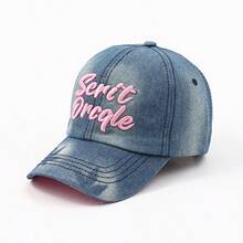 English Letter Denim Baseball Cap, Women's Summer Hat, Sun Protection, Fashion Outdoor Curved Brim Adjustable Snapback - Multicolor - View 14
