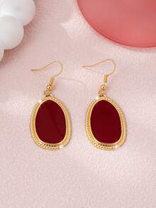 1 Pair Minimalist Oil Drop Earrings For Women - Irregular - View 3