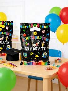 30/50pcs Graduation Printed Plastic Goodie Bags, Stylish And Simple, Ideal For Graduation Party Favors, Birthday Party Supplies, Reusable Shopping Bags And Gift Packaging - View 2
