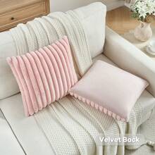 YSTYLE 2-teiliges Sofakissen-Set aus Kunstfell, 40 x 40 cm, dekorative Sofakissenbezüge fürs Wohnzimmer, weiche Kissenbezüge, herzförmige Kissenbezüge mit Reißverschluss - Pink - Übersicht 4