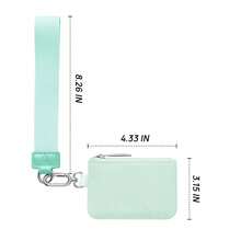 Women's Mini Zip Around Wristlet Wallet With Detachable Mini Wallet & Card Holder Pouches, Ideal Christmas Stocking Stuffer Gift For Travel, Everyday Carry, Keys, Cards And Small EssentialsPocket - TF藍 - 查看 3