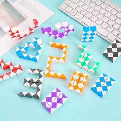 Mini Snake Cube Puzzle Toy,Stress Relief Toys,Sensory Toys,Suitable For Children And Teenagers,Ideal For Showcasing Magic Tricks, Party Giveaways, Halloween, Christmas,Thanksgiving, Easter Presents, And Easter Egg Fillings
