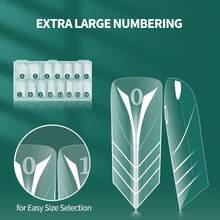 150个透明/红色法式美甲延长模具盒，亚克力凝胶快速加厚全覆盖美甲延长顶模 - 彩色 - 查看 2