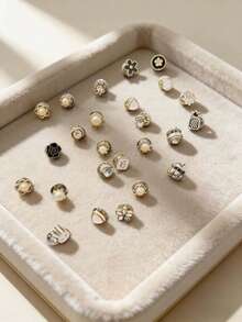 30pcs/Set Random Shirt Brooch Buttons, Discreet Buttons For Women Blouse, Cardigan, Dress - Multicolor - View 1