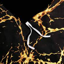 2/3pcs Set Black & Gold Lightning Crack Pattern Bedding Set, Black Base With Metallic Cracked Lava Stone Texture Pattern, Avant-Garde Luxury Internet Style Duvet Cover Set (135x200cm, 1pc Pillowcase Only) - Multicolor - View 3
