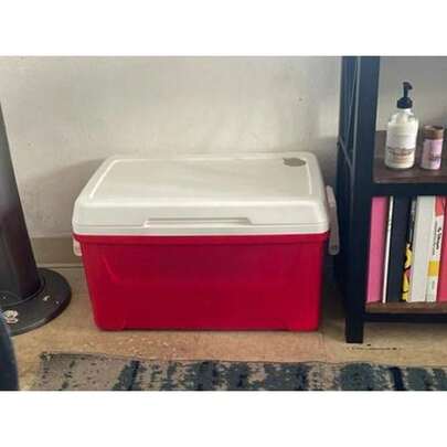 48QT Large Capacity Laguna Red Hard Cooler, Portable Insulated Ice Chest For Travel, Fishing, Beach Parties & Outdoor Adventures