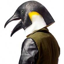 PartyHop - Penguin Mask - Halloween Latex Animal Full Head Mask - As Pic - View 4