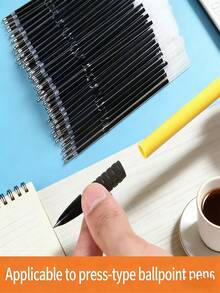40 piezas de recambios de bolígrafo retráctil, punta media de 0.7mm, recambios de bolígrafo de tinta gel, adecuado para útiles escolares y de oficina (negro) - Múltiples estilos - Ver 5