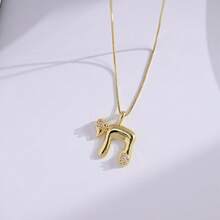 1 Pc Letter Chai Copper Pendant Necklace - Charm Necklace - View 5