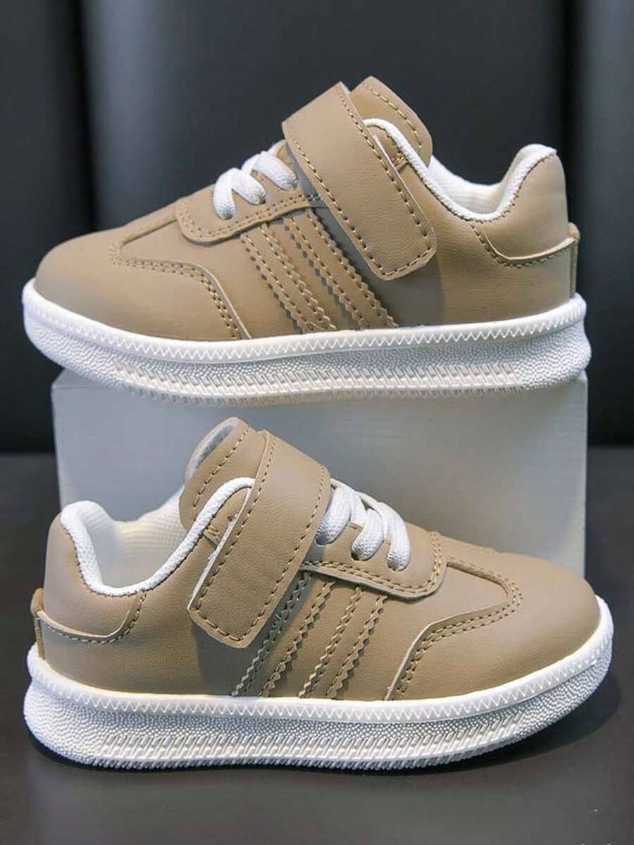 1 đôi giày thể thao đế bằng thấp cổ, mềm mại, chống trơn trượt, unisex, kiểu dáng casual, thời trang, đa năng dành cho học sinh, giày chạy bộ, nhẹ, phù hợp cho mọi mùa. - Màu Khaki - Xem 1