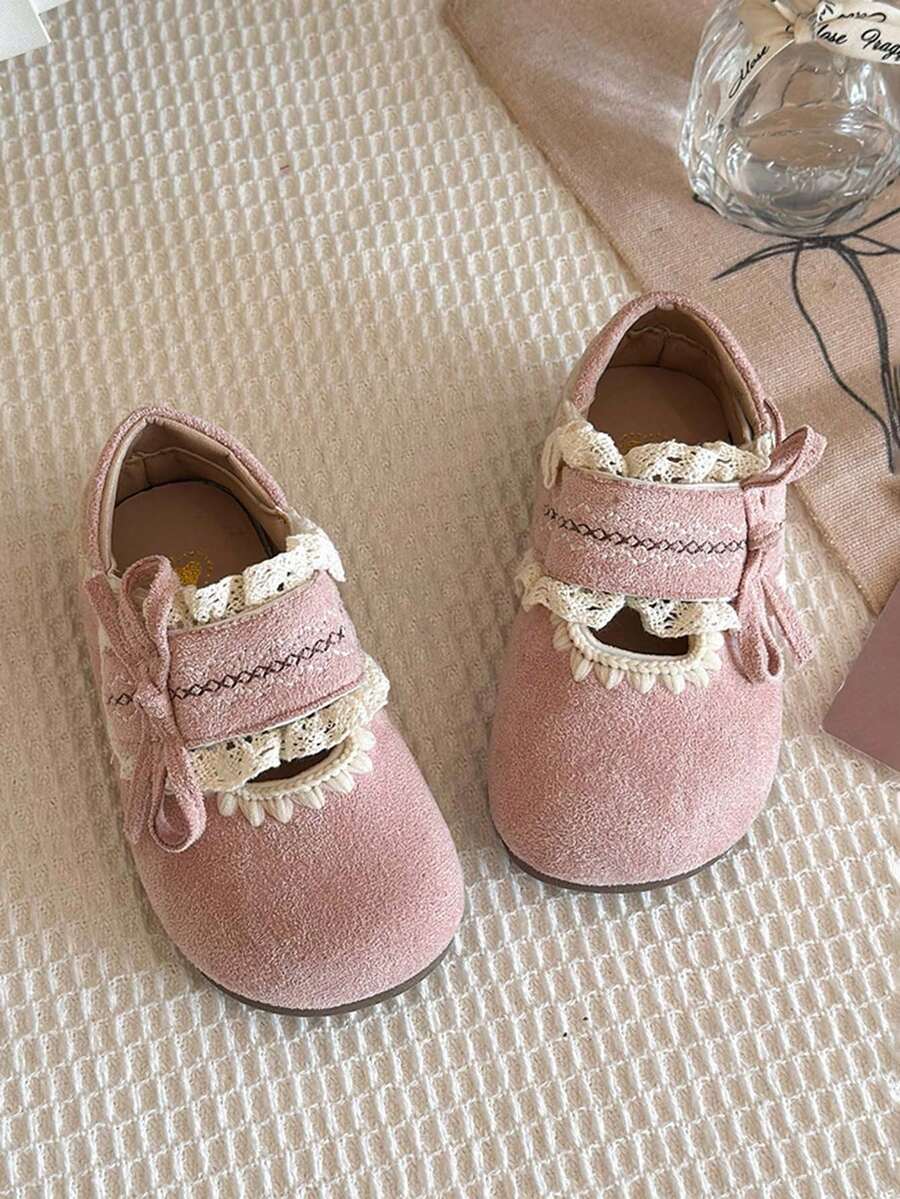 1 đôi giày Mary Jane đế mềm bằng da cho bé gái, thoáng khí, mũi tròn, thích hợp cho mùa xuân, hè và thu. - Hồng - Xem 1