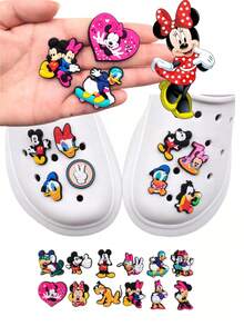 20 piezas de decoraciones de PVC para zapatos, adecuadas para chanclas, sandalias, pulseras, muñequeras, regalos de fiesta, regalos para niños (tanto para niños como para niñas). Artículos para el hogar, accesorios para zapatos, artículos relacionados con la decoración de zapatos. Dijes para manualidades/Repuestos de flores para zapatos/Accesorios para estudiantes/Decoración de hebillas lindas para zapatos/Decoraciones para parejas/Flores para zapatos de niños/Dijes/Juego de flores para zapatos - Multicolor - Ver 2