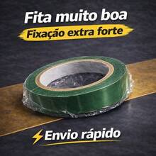 Kit Até 50 Metros em Rolos de Fita Dupla Face - Dupla Face Para Parede - Fita Adesiva Fixa Extra Forte Transparente - 30 METROS - Visão 2