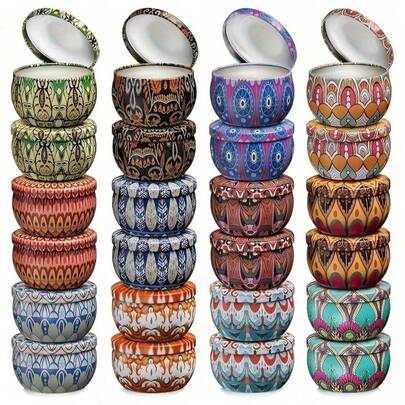 Bộ dụng cụ làm nến 36 món, bao gồm một hũ kim loại 2,5 ounce có họa tiết hoa, 4 hũ nến rỗng có nắp đậy và 32 phụ kiện (sáp, nhãn dán và giá đỡ bấc). Lý tưởng cho việc làm nến, thủ công mỹ nghệ và trang trí nhà cửa - Món quà sinh nhật hoàn hảo cho người mới bắt đầu và những người đam mê làm nến / Thích hợp cho đám cưới, tiệc tùng và các dịp đặc biệt khác.